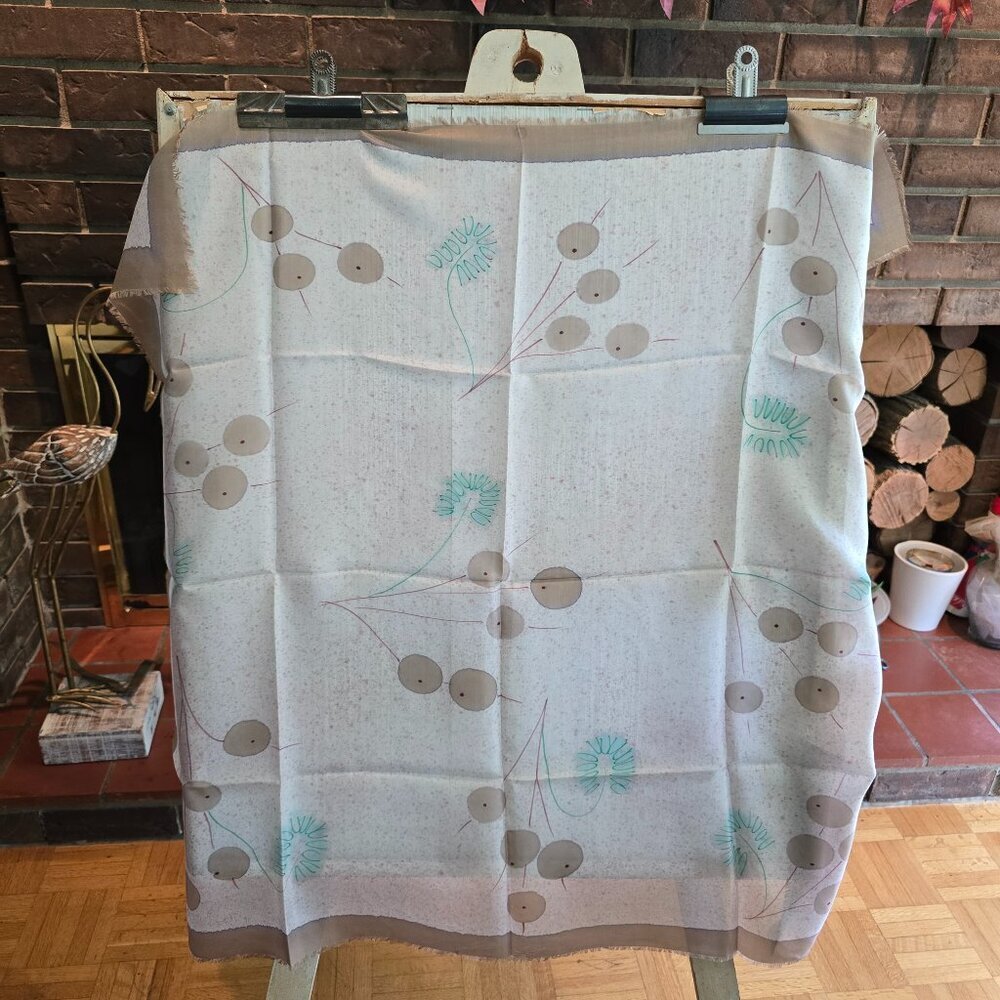 Pier Quebec - Vintage Silk Scarf with Foliage Details​​